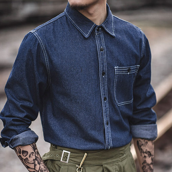 Retro Denim Shirt Long-sleeved Shirt