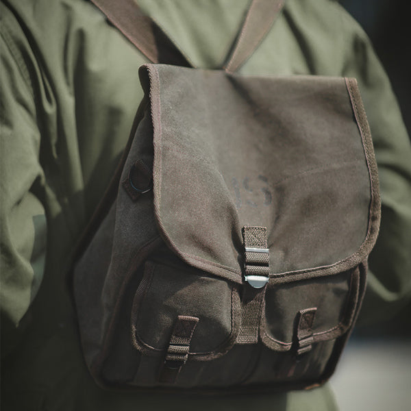 Vintage M1936 Backpack Khaki Large Pocket Shoulder Bag