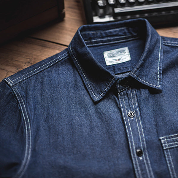 Retro Denim Shirt Long-sleeved Shirt