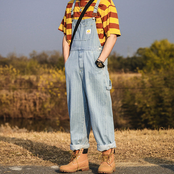 Retro Striped Overalls