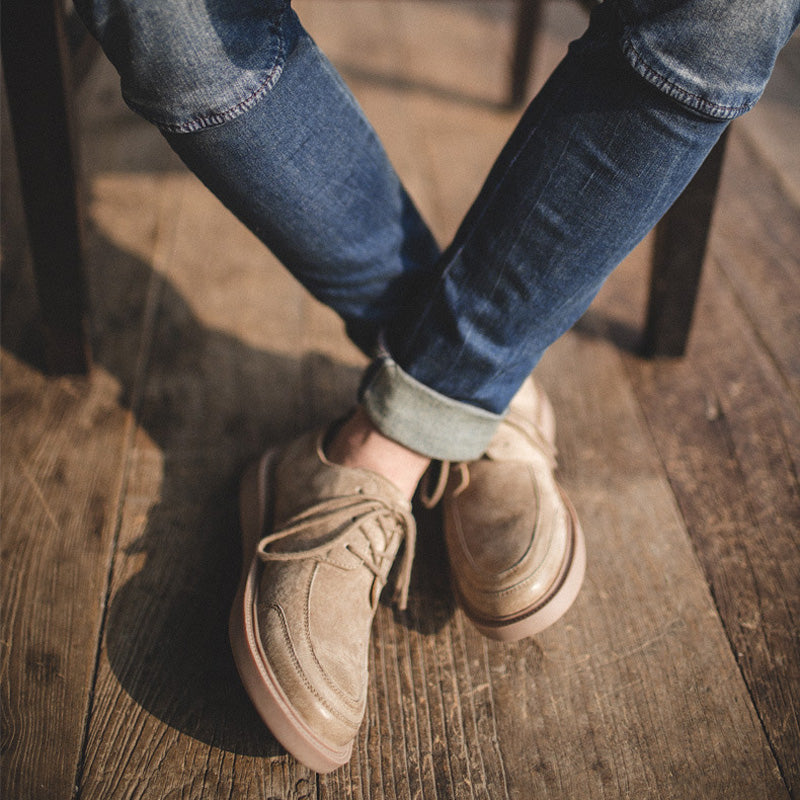 Vintage Boots - Men's British Style Lace Up Casual Brown Boots
