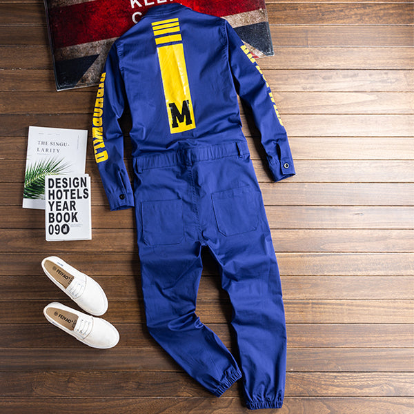 Hip Hop Multi Pocket Workwear Loose Coverall Beam Feet Jogging Cargo Pants Streetwear Overalls Playsuit