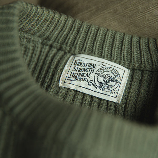 Retro Outdoor Army Green Commando Sweater