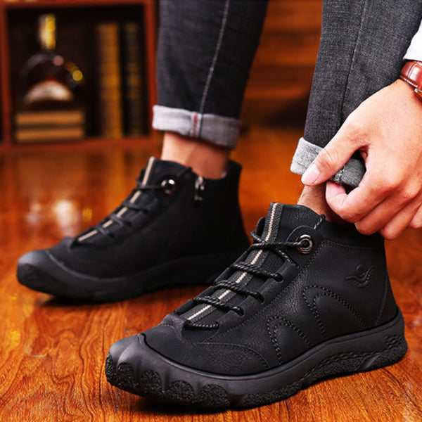 Warm Snow Boots, Winter Warm Ankle Boots, Fur Lining Boots,Waterproof Thickening Winter Shoes for Men