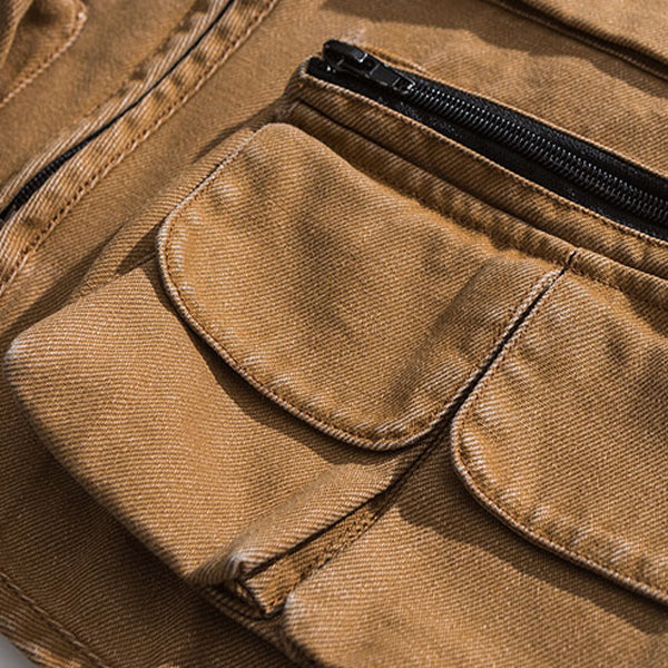 Retro Multi-pocket Tool Cargo Vest