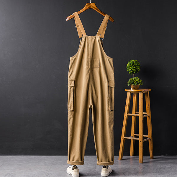 American Casual Multi-Pocket Hiphop Streetwear Jumpsuits Jogger Suspender Cargo Bib Unisex Overalls