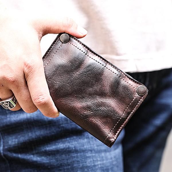 Vintage Italian Distressed Bifold Men's Western Wallet
