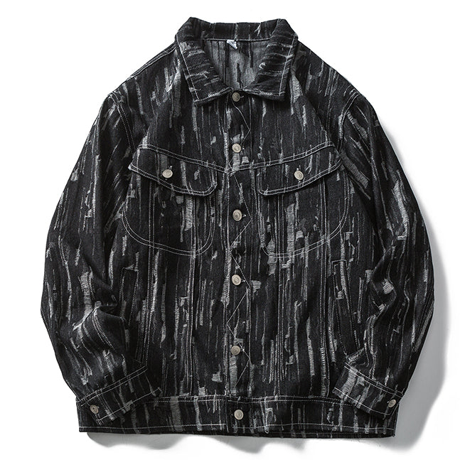 Men's Vintage Loose Ripped Denim Jacket