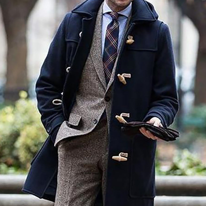 Mid-length Lapel Men's Overcoat Jacket