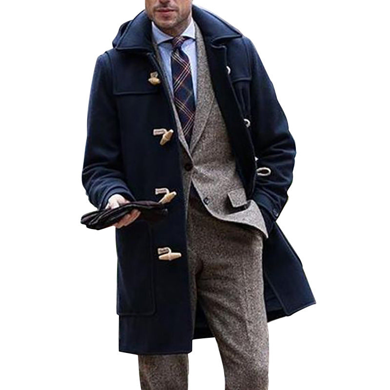 Mid-length Lapel Men's Overcoat Jacket
