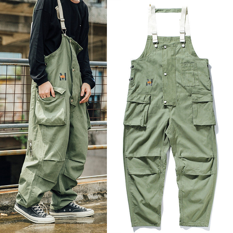 Plus Size Work Overalls Retro Loose jumpsuit For Men