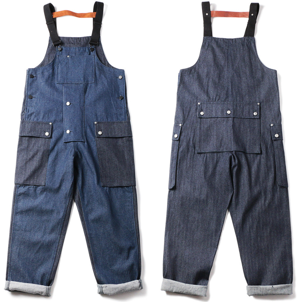 Autumn Multi-pocket Loose Denim Baggy Overalls