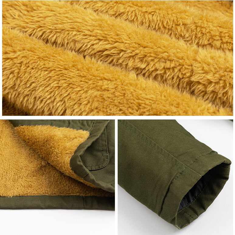 Men's Winter Mid-length Thick Warm Cotton Trench Coat