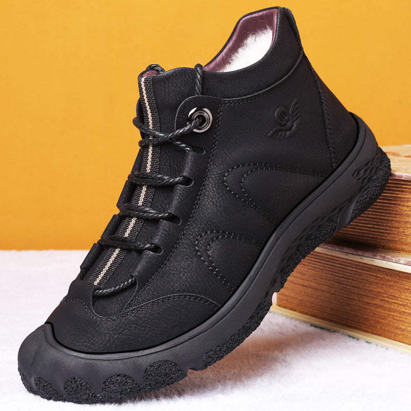 Warm Snow Boots, Winter Warm Ankle Boots, Fur Lining Boots,Waterproof Thickening Winter Shoes for Men