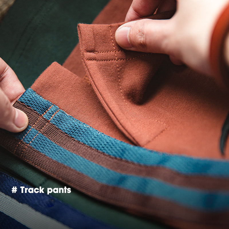 Men's Vintage Track Pants Slim Stripes Straight Casual Sweatpants