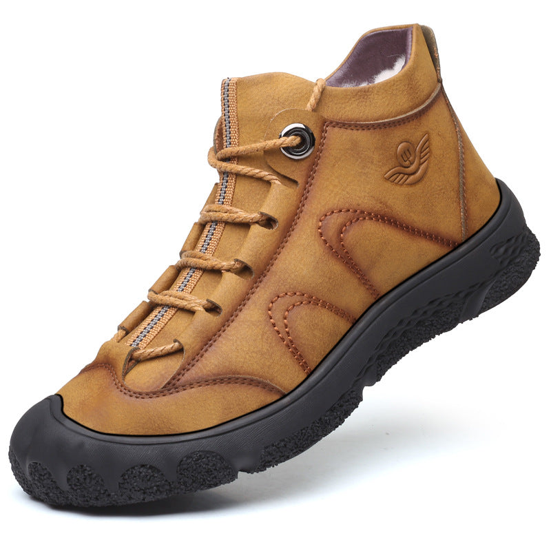 Warm Snow Boots, Winter Warm Ankle Boots, Fur Lining Boots,Waterproof Thickening Winter Shoes for Men