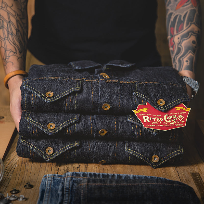 Men's Vintage Motorcycle Slim-fit Denim Jacket