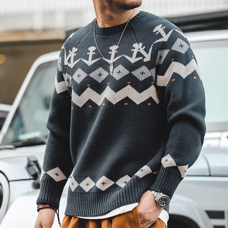 Men's Winter Casual Crew Neck Sweater