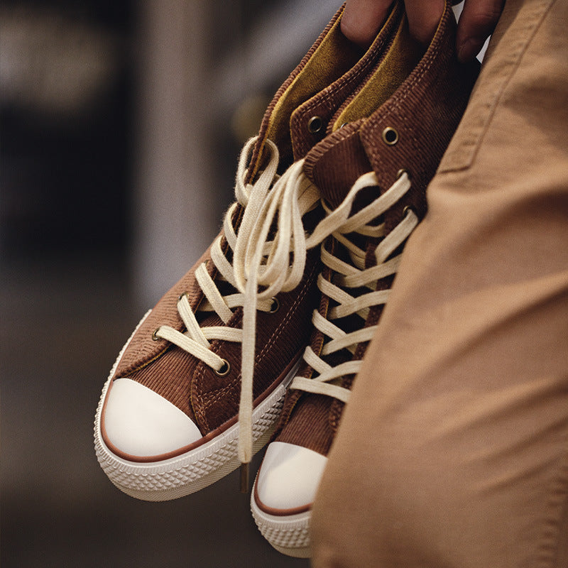 Men's Vintage Corduroy Canvas High Top Sneakers