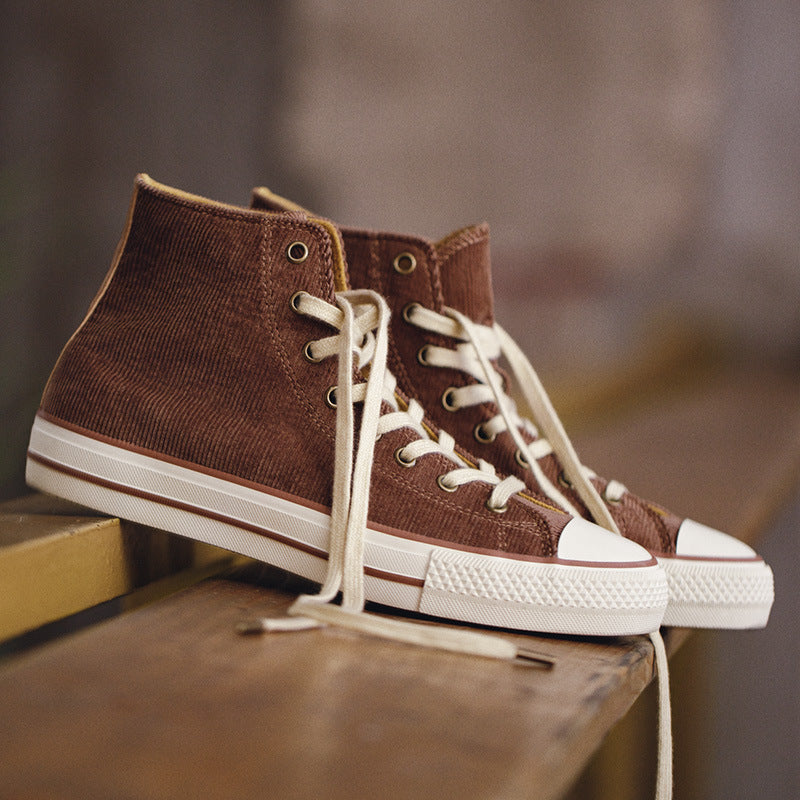 Men's Vintage Corduroy Canvas High Top Sneakers