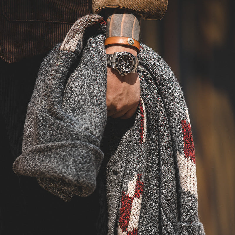 Men's American Vintage Indian Navajo Cardigan Lapel Sweater