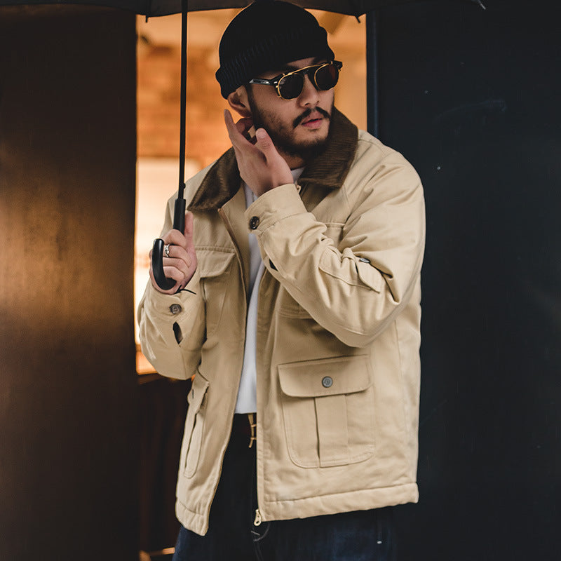 Men's Retro Multiple Pockets Safari Cargo Tanker Jacket