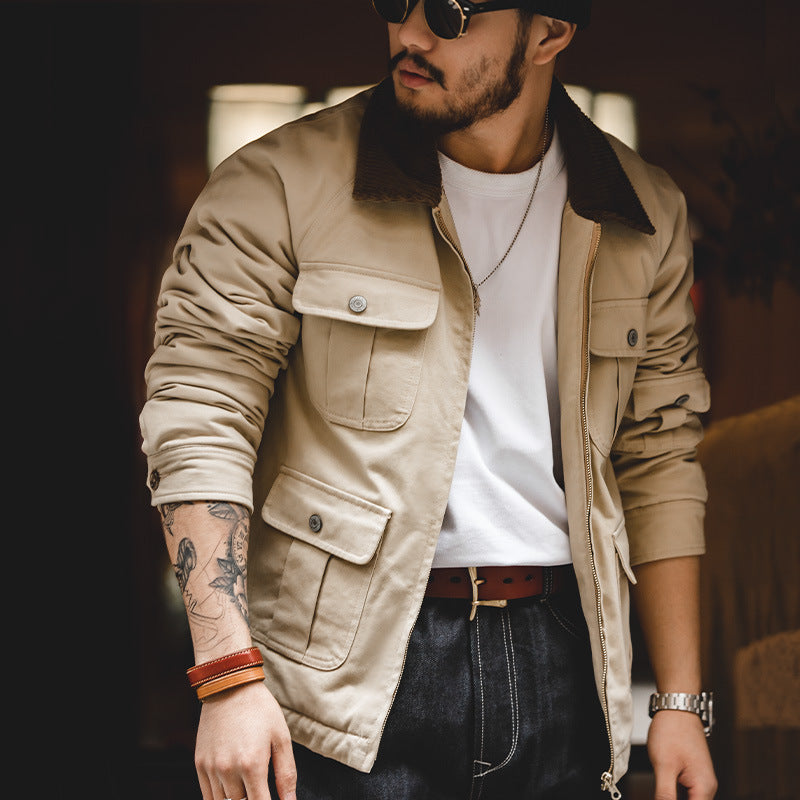 Men's Retro Multiple Pockets Safari Cargo Tanker Jacket