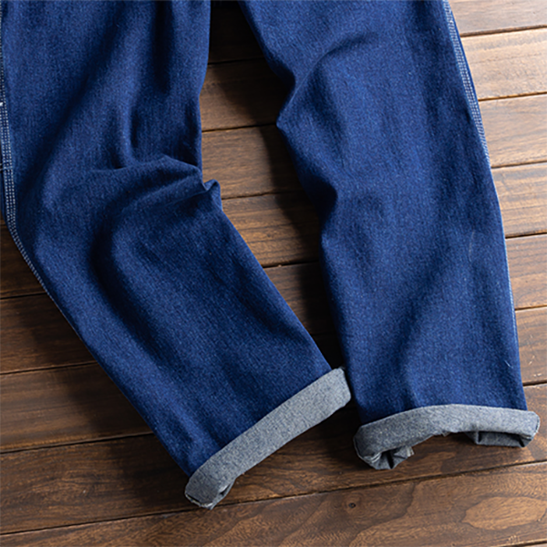 American Straight Loose Denim Jumpsuit Baggy Bib Overalls Suspender Pants