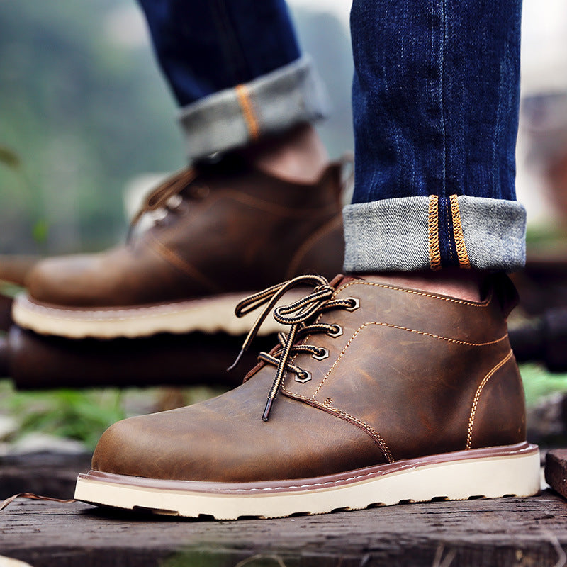 Vintage Boots - Men's British Style Outdoor Leather Boots