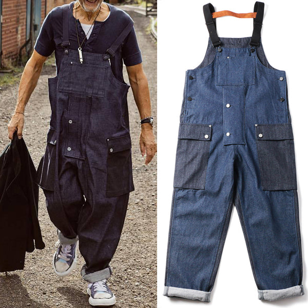 Autumn Multi-pocket Loose Denim Baggy Overalls