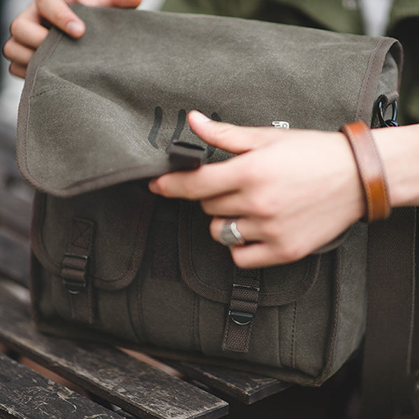 Vintage M1936 Backpack Khaki Large Pocket Shoulder Bag