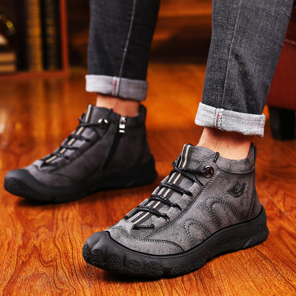 Warm Snow Boots, Winter Warm Ankle Boots, Fur Lining Boots,Waterproof Thickening Winter Shoes for Men