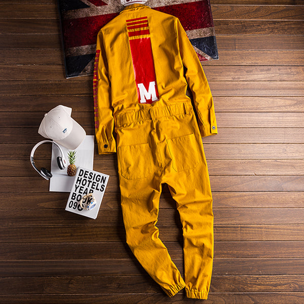 Hip Hop Multi Pocket Workwear Loose Coverall Beam Feet Jogging Cargo Pants Streetwear Overalls Playsuit