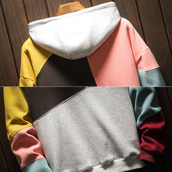 Contrast Patchwork Hoodie