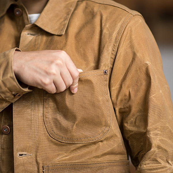 Men's Vintage Casual Oil Waxed Canvas Jacket