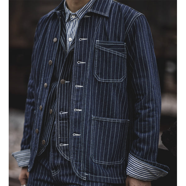 Retro Striped Denim Jacket