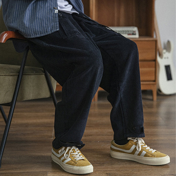 Corduroy Casual Straight-leg Baggy Trousers