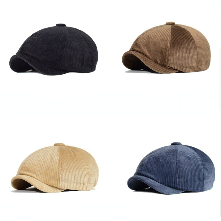 Men's Vintage Warm Corduroy Octagonal Hat