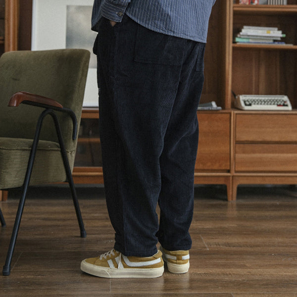 Corduroy Casual Straight-leg Baggy Trousers