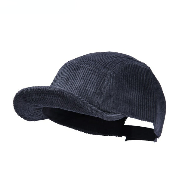 Vintage Corduroy Cap With Short Brim