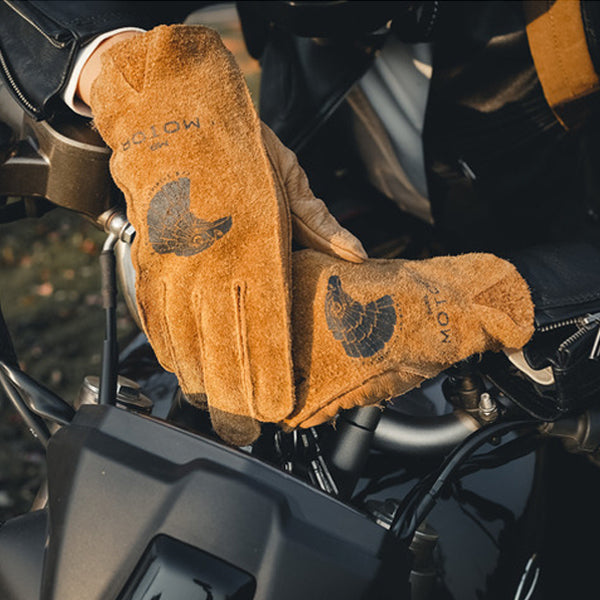 Cowhide Leather Outdoor Retro Motorcycle Gloves