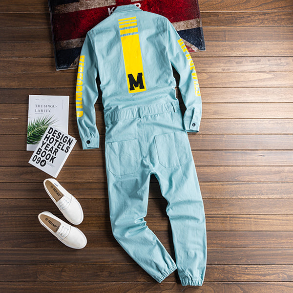 Hip Hop Multi Pocket Workwear Loose Coverall Beam Feet Jogging Cargo Pants Streetwear Overalls Playsuit
