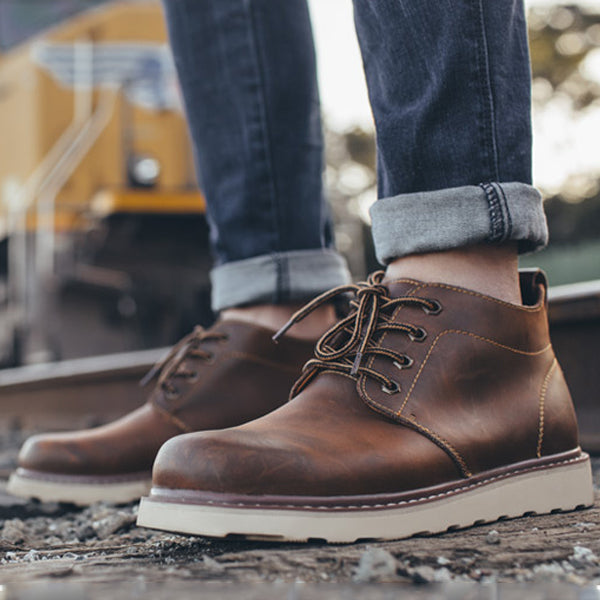 Vintage Boots - Men's British Style Outdoor Leather Boots