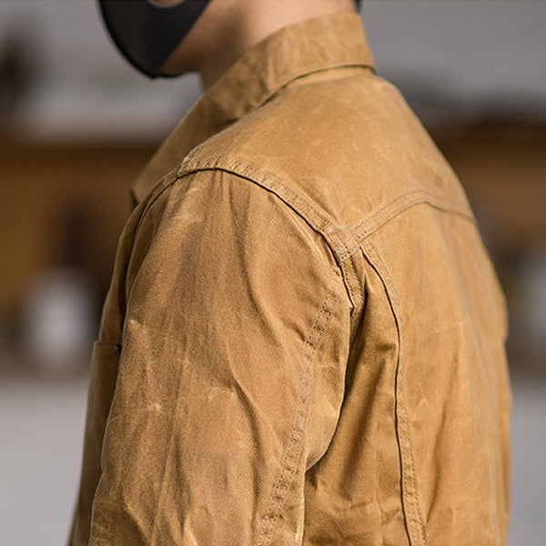 Men's Vintage Casual Oil Waxed Canvas Jacket