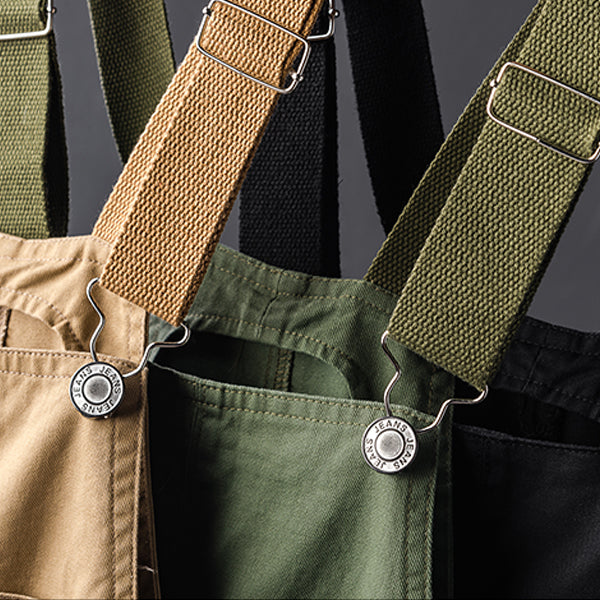 American Casual Multi-Pocket Hiphop Streetwear Jumpsuits Jogger Suspender Cargo Bib Unisex Overalls