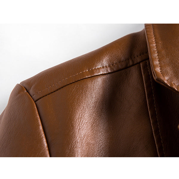 Men's Slim Motorcycle Leather Jacket Blazer