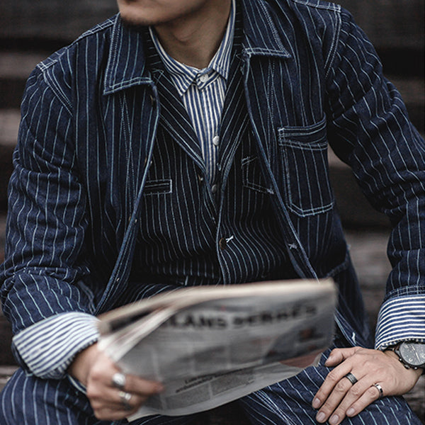 Retro Striped Denim Jacket