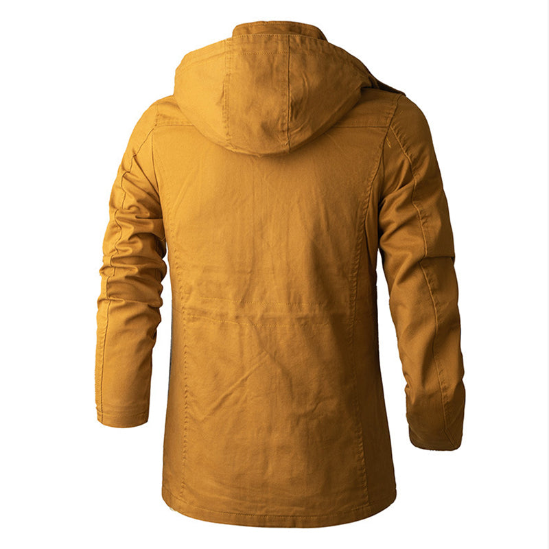 Men's Winter Mid-length Thick Warm Cotton Trench Coat