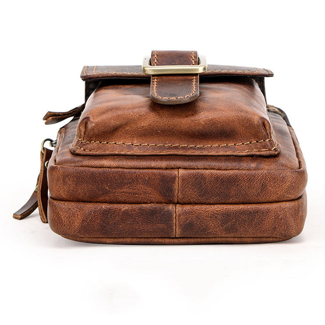Retro Leather Cell Phone Belt Pouches Waist bag Crossbody bag