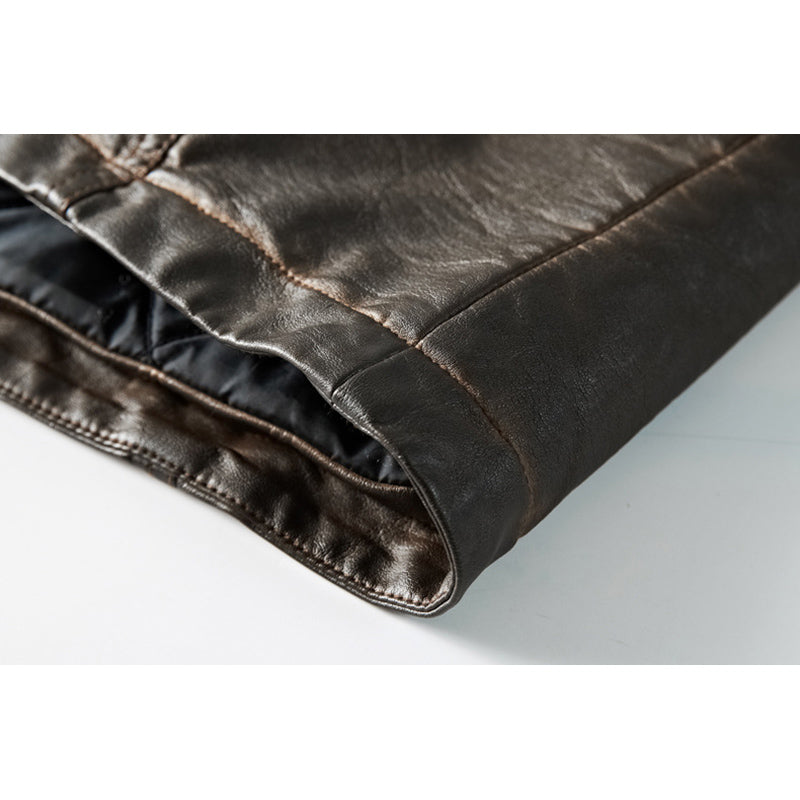 Men's Vintage Zip Western Leather Jacket